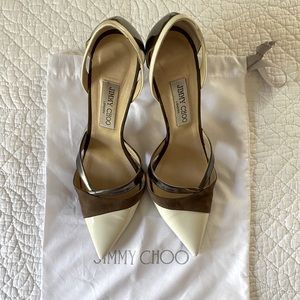 Jimmy Choo Marcine d'Orsay Leather Pump sz 39.5